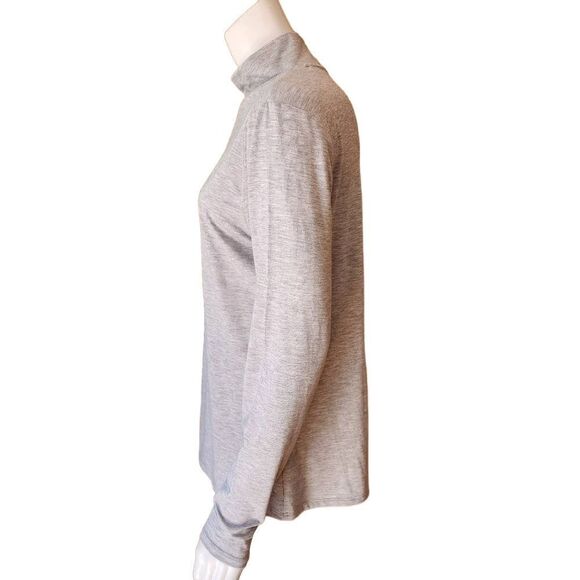 Nine West Gray Mock Neck Long Sleeve Top (L) - Picture 4 of 6